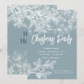 ほこりっぽい青いクリスマスブラッシ企業のョス 招待状 (正面/裏面)