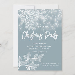 ほこりっぽい青いクリスマスブラッシ企業のョス 招待状