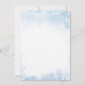 ほこりっぽい青いクリスマスメリー小さな赤ちゃんシャワー 招待状 (裏面)