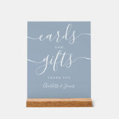 ほこりっぽい青いシグネチャースクリプトカードとギフト アクリルサイン (正面)