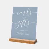 ほこりっぽい青いシグネチャースクリプトカードとギフト アクリルサイン (傾斜)