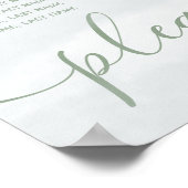 ほこりっぽい青いシックな水の色の緑のユーカリ ポスター (角)