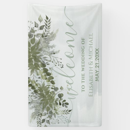 ほこりっぽい青いシックな水の色の緑のユーカリ 横断幕 (縦)