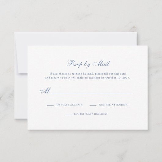 ほこりっぽい青いシノワセリー | QRコ伝統的ード 出欠カード (裏面)