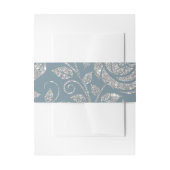 ほこりっぽい青いシルバーグリッターフローラル 招待状ベリーバンド (正面例)