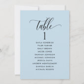 ほこりっぽい青いシーティングプランカード（ゲスト名あり） (裏面)