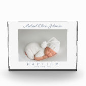 ほこりっぽい青いスクリプト写真バプテスマ写真ブロック フォトブロック (正面)