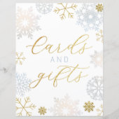 ほこりっぽい青いスノーフレークカード&ギフトサイン (正面)