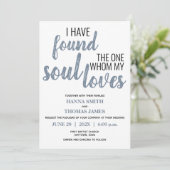 ほこりっぽい青いタイポグラフィを見結婚つけた 招待状 (スタンド正面)