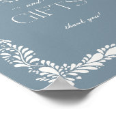 ほこりっぽい青いタラベラのタイルカードとギフトサイン ポスター (角)