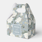 ほこりっぽい青いチノワズリの結婚鳥の花 フェイバーボックス (裏面サイド)