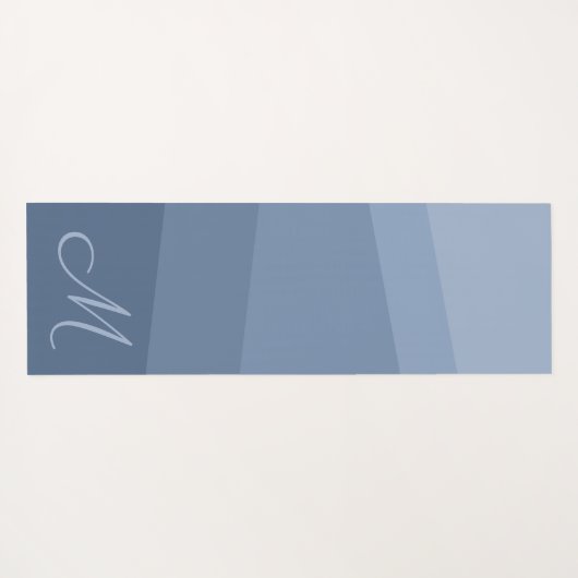 ほこりっぽい青いトーンの幾何学的パターン ヨガマット (裏面(横))