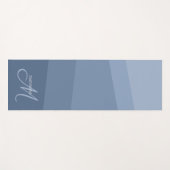 ほこりっぽい青いトーンの幾何学的パターン ヨガマット (正面(横))