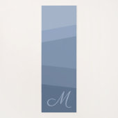 ほこりっぽい青いトーンの幾何学的パターン ヨガマット (裏面)