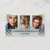 ほこりっぽい青いドットあなたの写真ショーケース美容師 名刺 (正面)