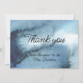 ほこりっぽい青いネイビーの水色 サンキューカード (正面)
