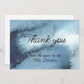 ほこりっぽい青いネイビーの水色 サンキューカード (正面/裏面)