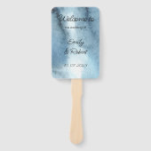 ほこりっぽい青いネイビーの水色 ハンドファン (正面)