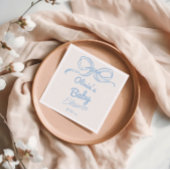 ほこりっぽい青いハンドボー書ド男の赤ちゃんシャワー スタンダードカクテルナプキン