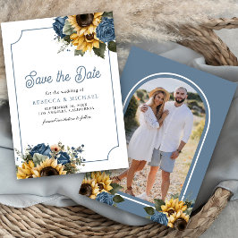 ほこりっぽい青いバラひまわり結婚の花 セーブザデート