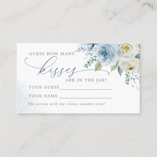 ほこりっぽい青いバラ何人のキスシャワーゲームカード プレイスカード (正面)