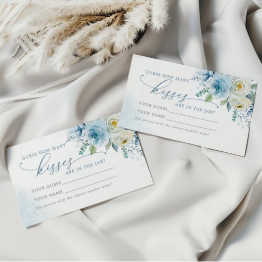 ほこりっぽい青いバラ何人のキスシャワーゲームカード プレイスカード