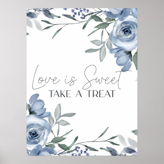 ほこりっぽい青いバラ結婚の花の愛は甘い ポスター (正面)