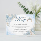 ほこりっぽい青いバラ花キンセアニェラ応答カード (スタンド正面)