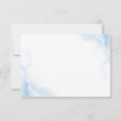 ほこりっぽい青いバラ花キンセアニェラ応答カード (裏面)