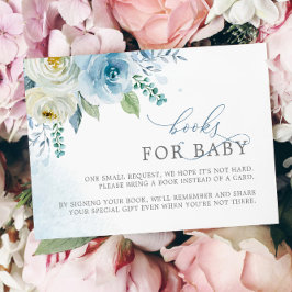 ほこりっぽい青いバラ花ブックリクエストカード エンクロージャーカード