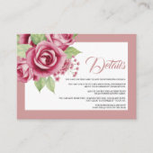 ほこりっぽい青いバラ花QRコード結婚の詳細 エンクロージャーカード (正面)