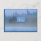 ほこりっぽい青いパステルの森結婚の風景 エンクロージャーカード (裏面)