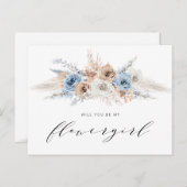 ほこりっぽい青いパンパスグラスが花の飾りになる インビテーションポストカード (正面/裏面)