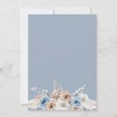 ほこりっぽい青いパンパス草ベージュの結婚前お披露目パーティー 招待状 (裏面)