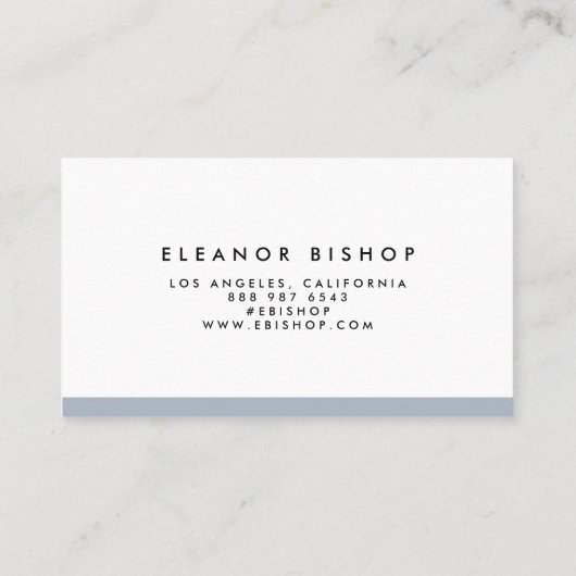 ほこりっぽい青いピンスリップパターモダンン 名刺 (裏面)