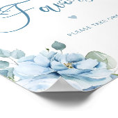 ほこりっぽい青いフローラの好意を一つ取ってブライダル ポスター (角)