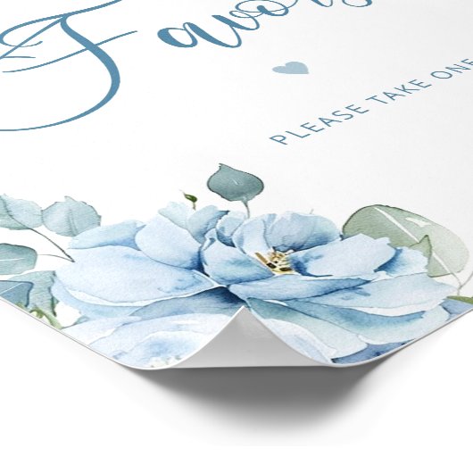 ほこりっぽい青いフローラの好意を一つ取ってブライダル ポスター (角)