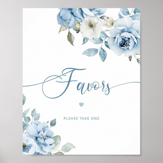 ほこりっぽい青いフローラの好意を一つ取ってブライダル ポスター (正面)