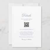 ほこりっぽい青いフローラの紋章結婚が 招待状 (裏面)