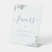 ほこりっぽい青いフローラの結婚式の引き出物を1つ取って 台座サイン (正面)