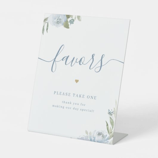ほこりっぽい青いフローラの結婚式の引き出物を1つ取って 台座サイン (正面)