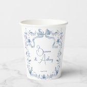 ほこりっぽい青いフローラの緑のリボエレガントカスタムン 紙コップ (裏面)