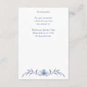 ほこりっぽい青いフローラの緑のリボンエレガントな結婚式 エンクロージャーカード (裏面)