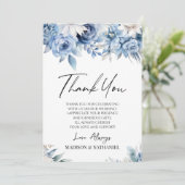 ほこりっぽい青いフローラの花カスタムの写真 サンキューカード (スタンド正面)