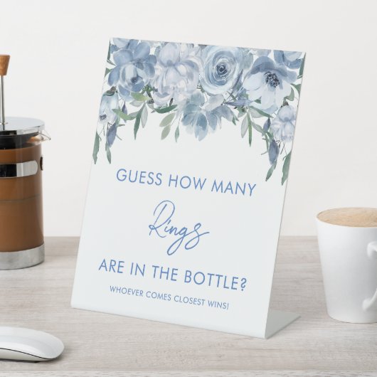 ほこりっぽい青いフローラはゲームの数のリングや輪を推測する 台座サイン (インサイチュ)