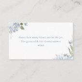 ほこりっぽい青いフローラはゲームの数を推測キス エンクロージャーカード (裏面)