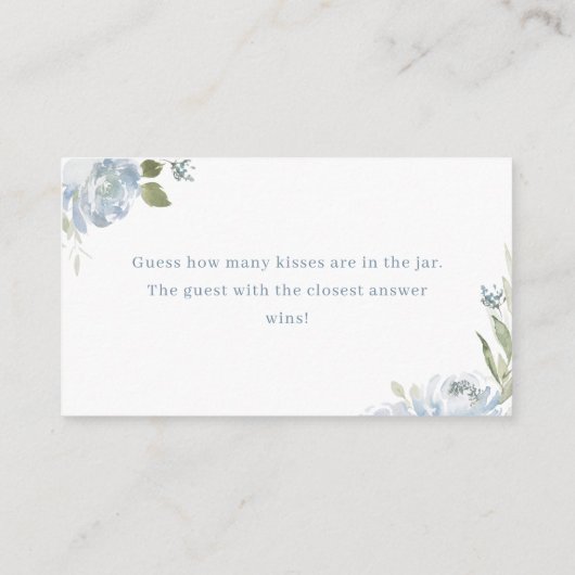 ほこりっぽい青いフローラはゲームの数を推測キス エンクロージャーカード (裏面)