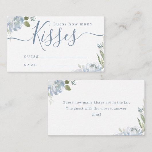 ほこりっぽい青いフローラはゲームの数を推測キス エンクロージャーカード (正面/裏面)