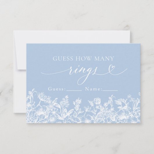 ほこりっぽい青いフローラはゲームの数を推測リングや輪 招待状 (正面)