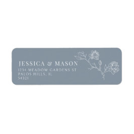 ほこりっぽい青いフローラエレガント差出人住所ラベル ラベル